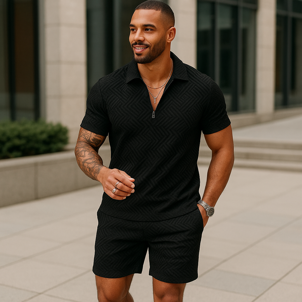 Hugo Sommer-Set für Herren | Modisches Poloshirt mit Bequemer Shorts