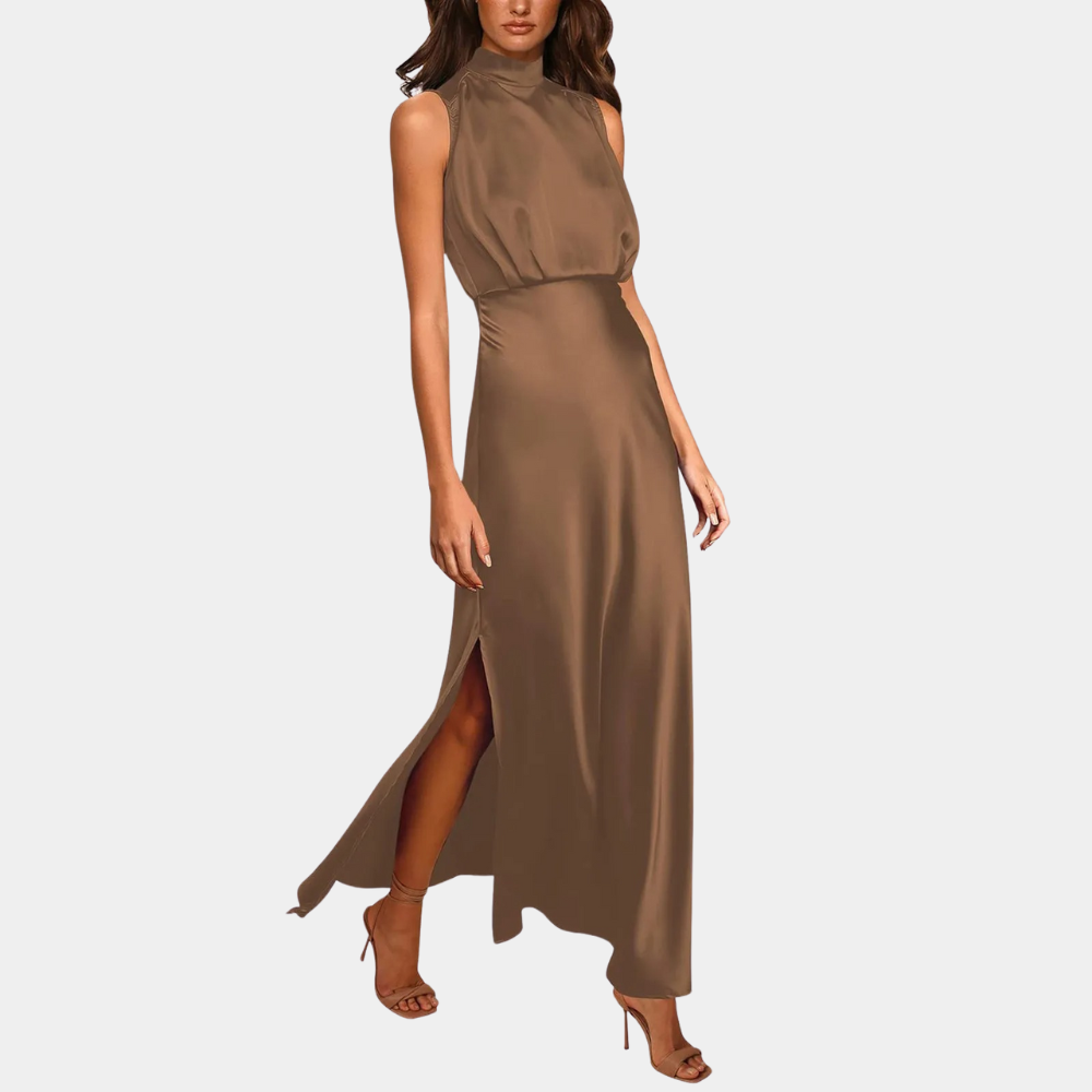 Amara | Damen-Maxikleid mit Schlitz – elegant, luftig und vielseitig