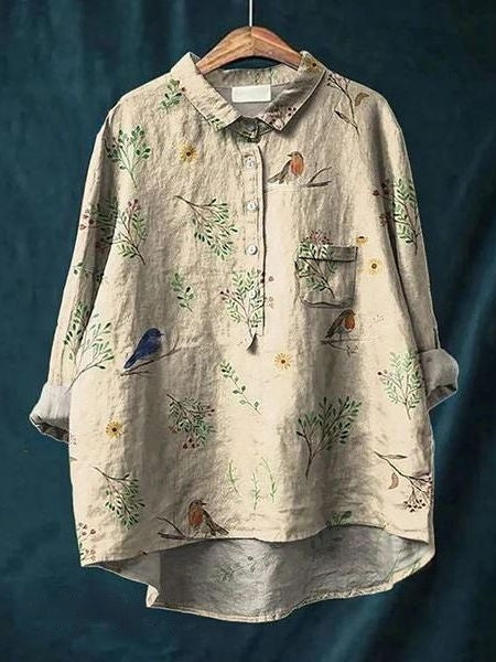 Women's Purple Blouse | Floral Pattern Shirt Dress for a Fresh, Casual Look