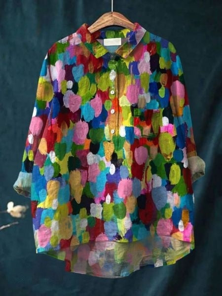 Women's Purple Blouse | Floral Pattern Shirt Dress for a Fresh, Casual Look