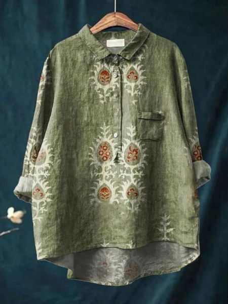 Women's Purple Blouse | Floral Pattern Shirt Dress for a Fresh, Casual Look
