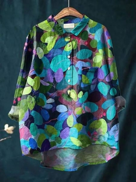 Women's Purple Blouse | Floral Pattern Shirt Dress for a Fresh, Casual Look