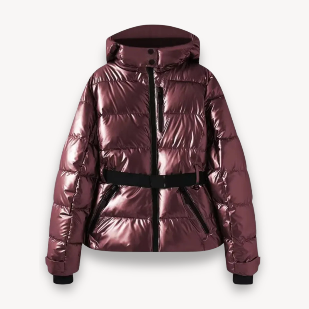 Damen Pufferjacke mit Gürtel – Warme Steppjacke für Winter