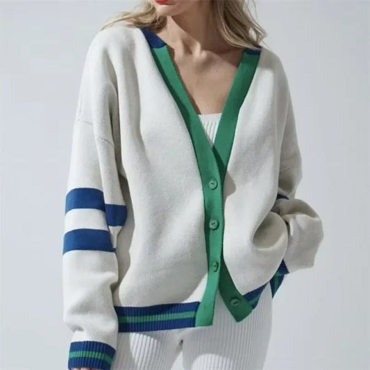 Women's knitted cardigan V-neck – loose cardigan in modern design