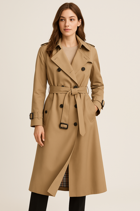 Damen Trenchcoat Doppelreihig – Klassischer Übergangsmantel Elegant