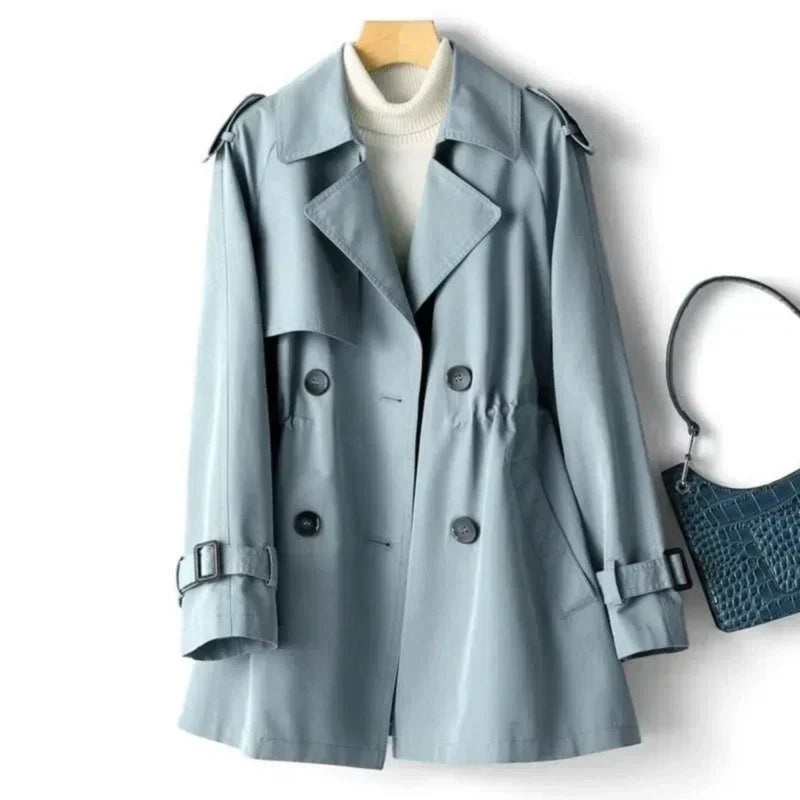 Women's trench coat – double-breasted with tie belt & tailored fit