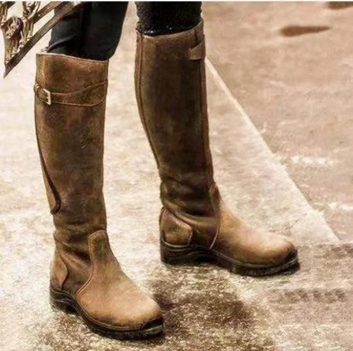 Damen Winterstiefel – Wasserdicht aus Leder im Reitstil