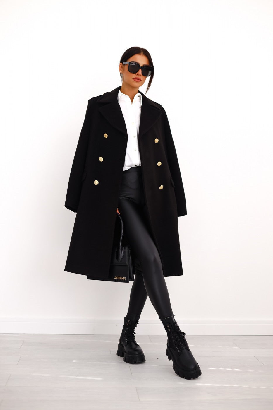 Damen Wollmantel Winter – Eleganter Doppelreihiger Mantel