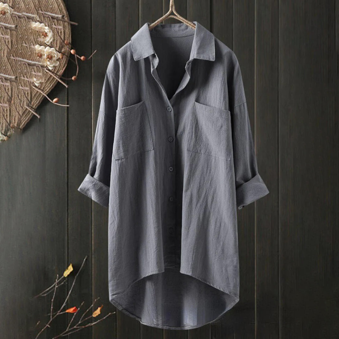 Damen Button-Down-Hemd | Klassische Langarmbluse für Büro & Freizeit