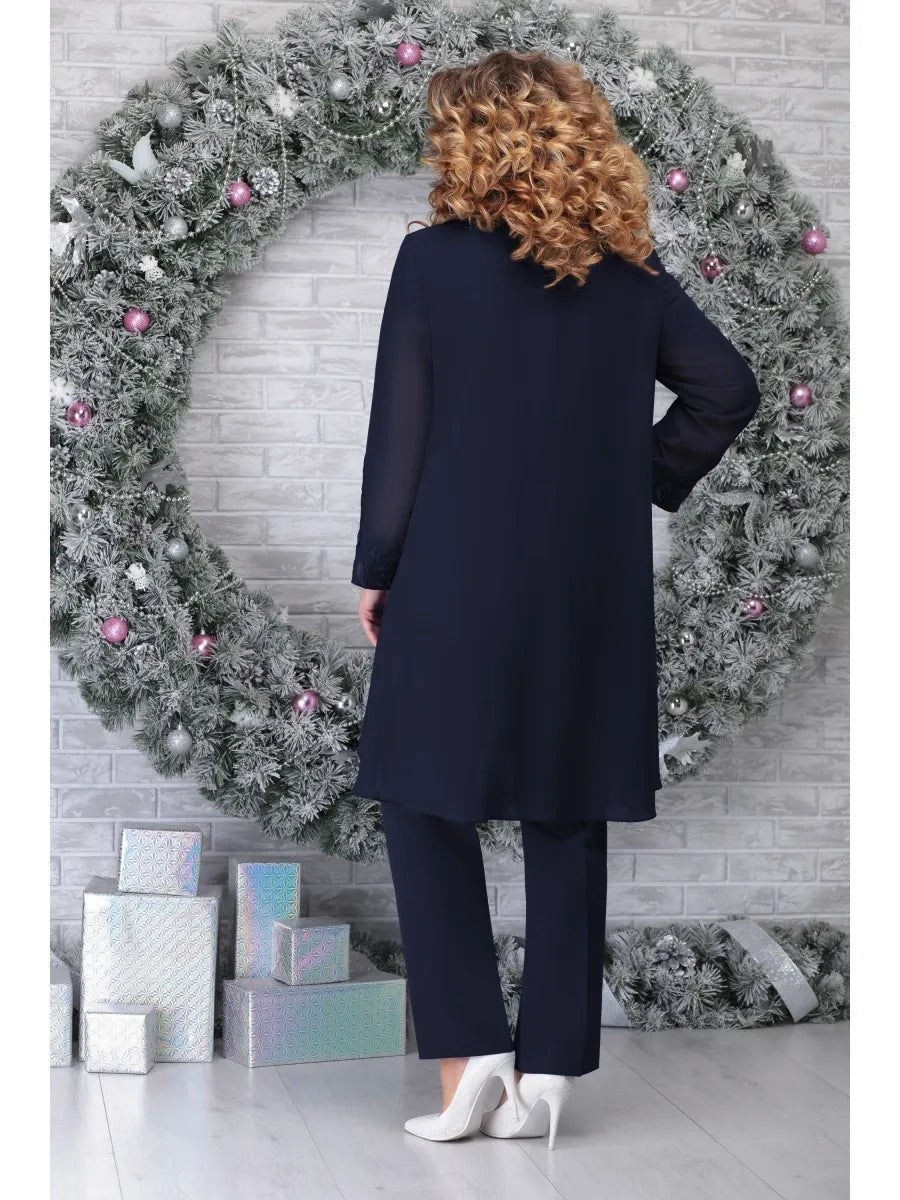 Elegant 3-piece women's suit set in plus size | Stylish comfort for special occasions