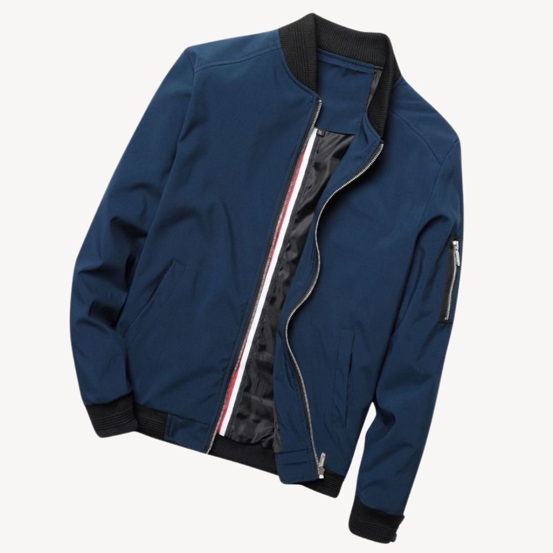 Herren Bomberjacke mit Reißverschluss – Klassische Zip-Up Übergangsjacke