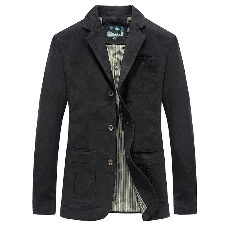 Herren Casual Blazer – Maßgeschneiderte Passform mit Revers & 3-Knopf