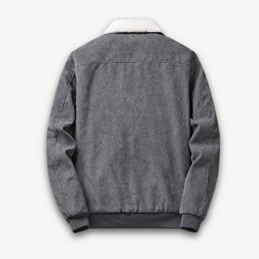 Herren Cordjacke mit Sherpa-Futter – Warmer Wintermantel mit Fleecekragen