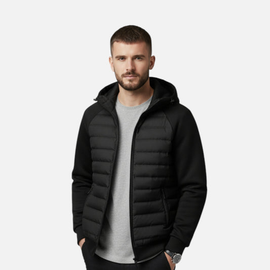Herren Daunenjacke mit Kapuze – Gestepptes Design