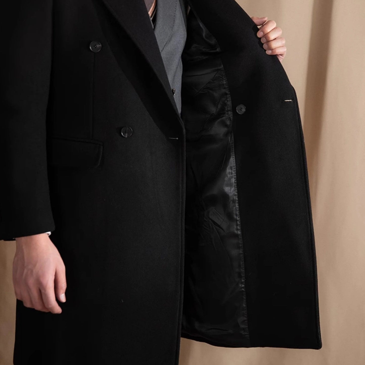 Herren Doppelreiher Mantel – Klassischer Old Money Look