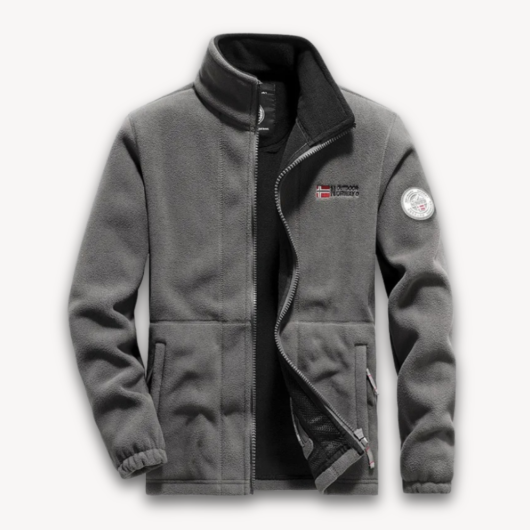 Herren Fleecejacke – Warmer Winter Outdoor Mantel mit Reißverschluss