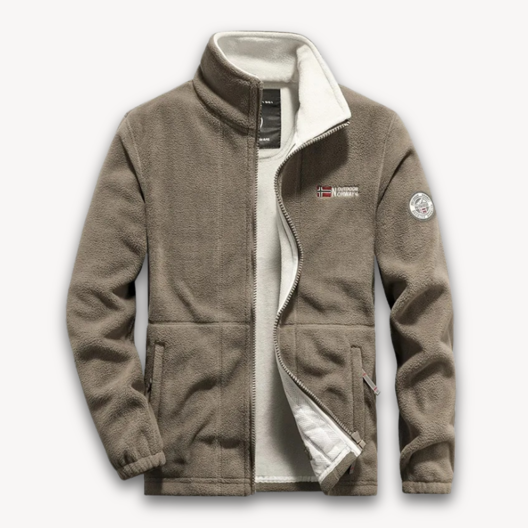 Herren Fleecejacke – Warmer Winter Outdoor Mantel mit Reißverschluss
