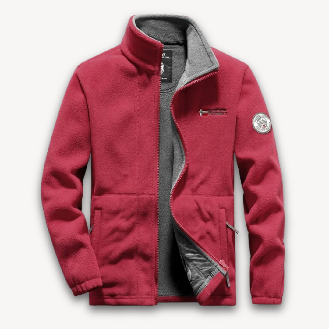 Herren Fleecejacke – Warmer Winter Outdoor Mantel mit Reißverschluss