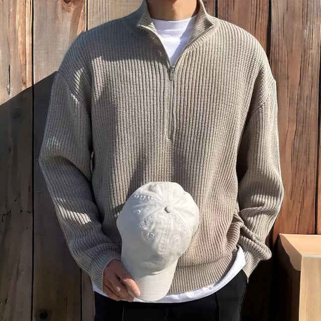 Men's Half-Zip Sweater – Elegant Old Money Style