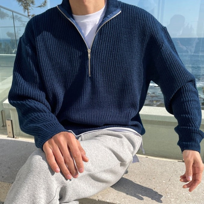 Men's Half-Zip Sweater – Elegant Old Money Style