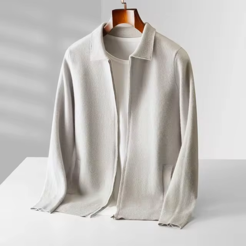 Herren Jacke Luxus – Elegante Full-Zip Übergangsjacke im Premium Design