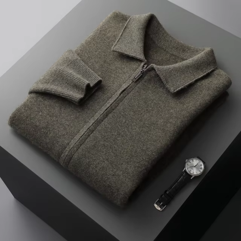 Herren Jacke Luxus – Elegante Full-Zip Übergangsjacke im Premium Design