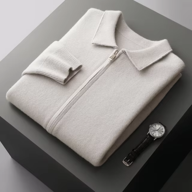Herren Jacke Luxus – Elegante Full-Zip Übergangsjacke im Premium Design