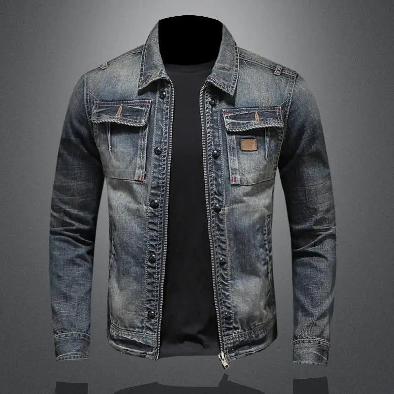 Herren Jeansjacke – Denim-Mischung im Retro-Schnitt