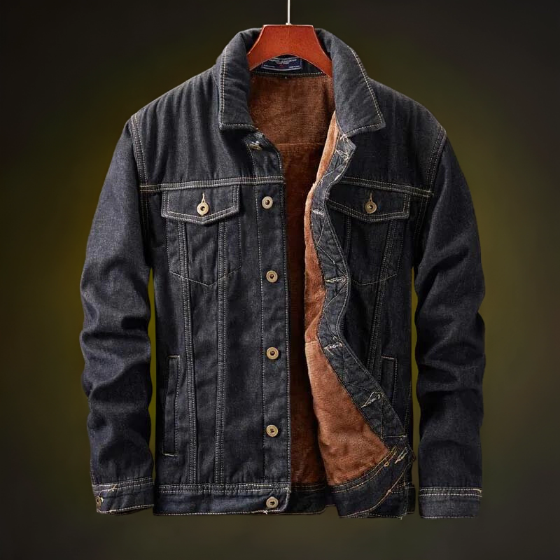 Herren Jeansjacke mit Fleece – Winddicht & Warm für Herbst und Winter