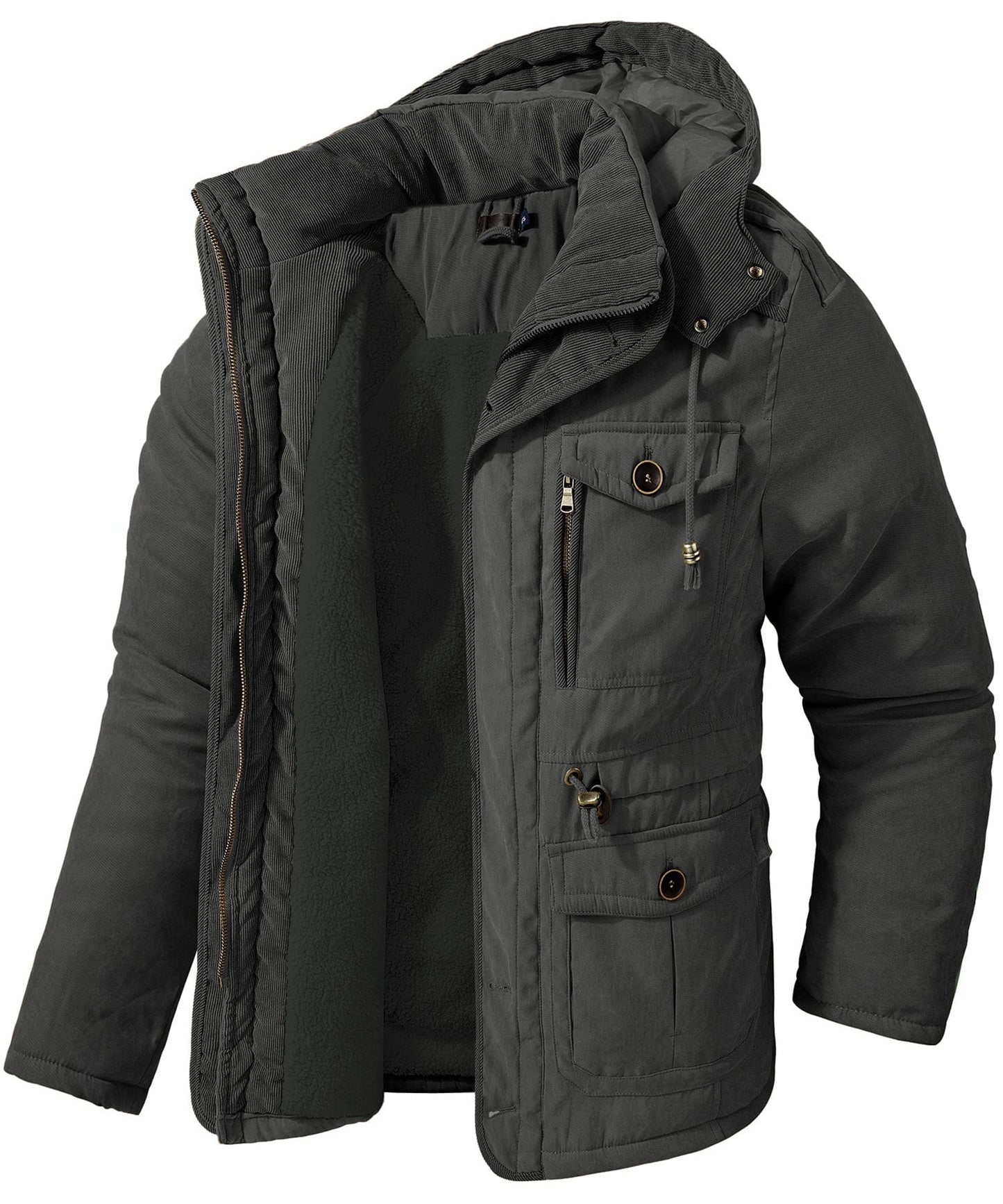 Herren Kapuzen-Fleecejacke – Warm & Bequem für kalte Tage