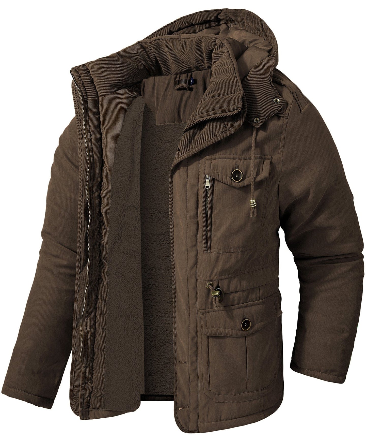 Herren Kapuzen-Fleecejacke – Warm & Bequem für kalte Tage