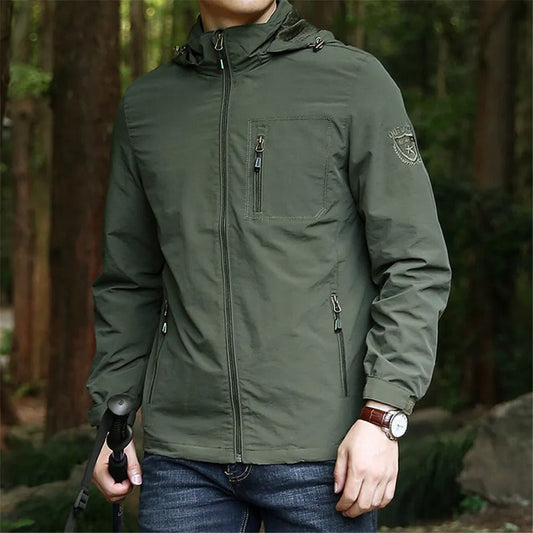 Herren Kapuzenjacke – Wasserdicht & Winddicht – Outdoor Übergangsjacke