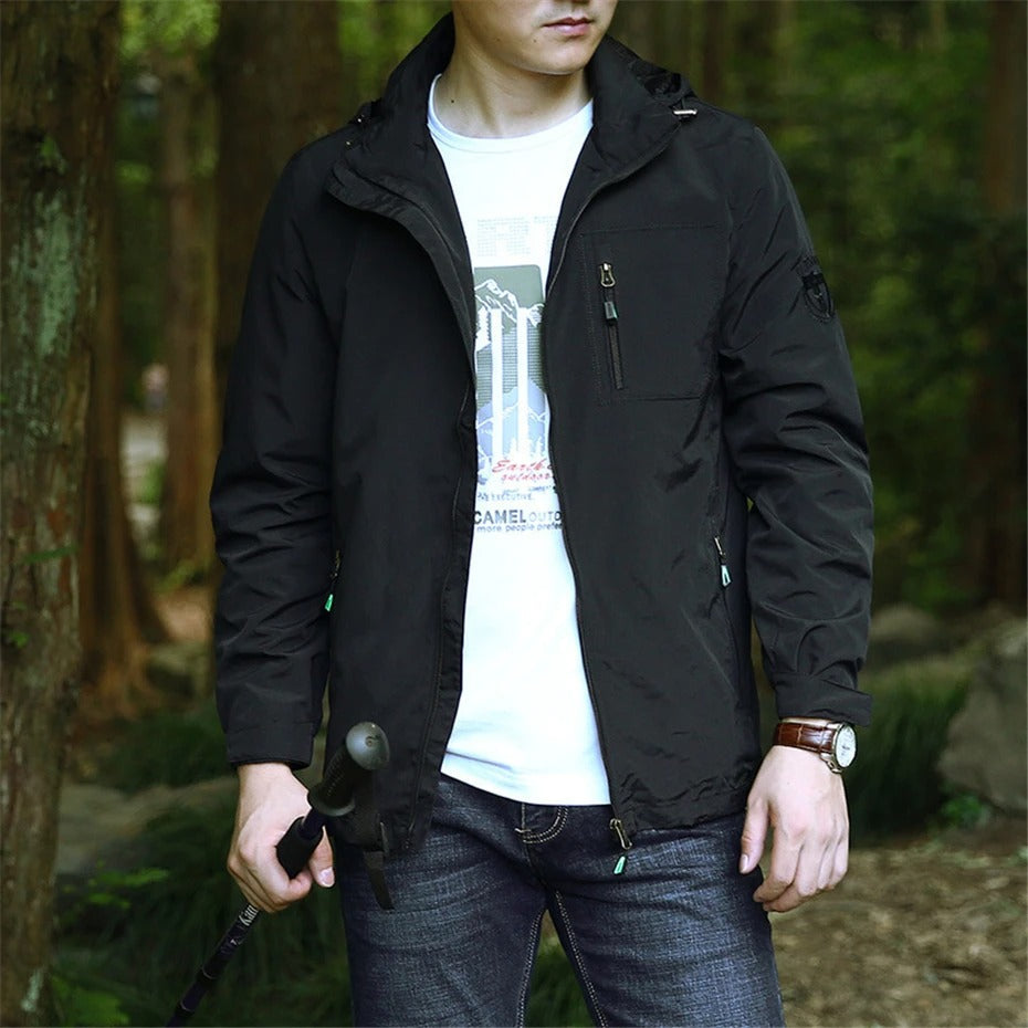 Herren Kapuzenjacke – Wasserdicht & Winddicht – Outdoor Übergangsjacke