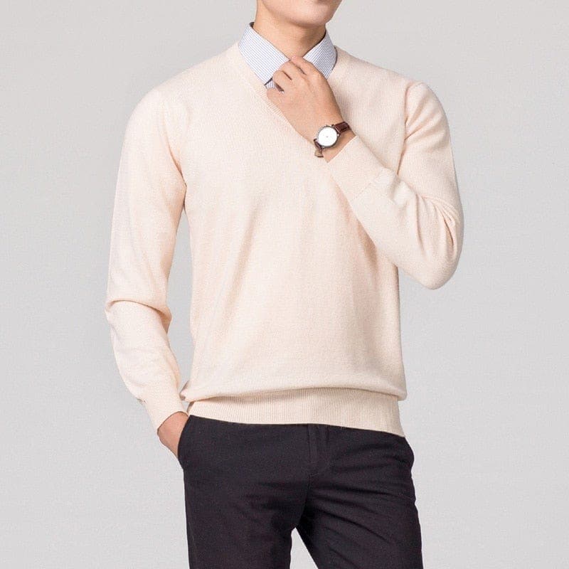 Herren Kaschmirpullover – V-Ausschnitt und Feinstrick