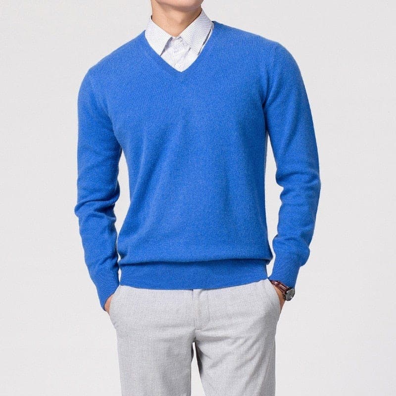 Herren Kaschmirpullover – V-Ausschnitt und Feinstrick