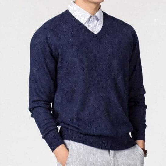 Herren Kaschmirpullover – V-Ausschnitt und Feinstrick