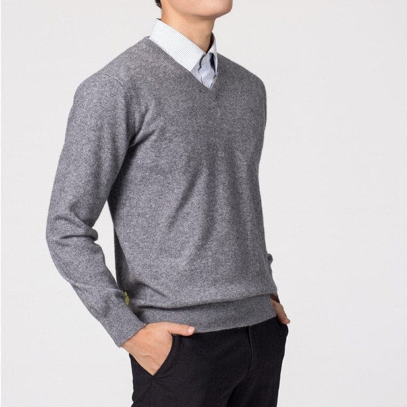 Herren Kaschmirpullover – V-Ausschnitt und Feinstrick
