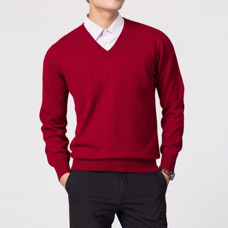 Herren Kaschmirpullover – V-Ausschnitt und Feinstrick