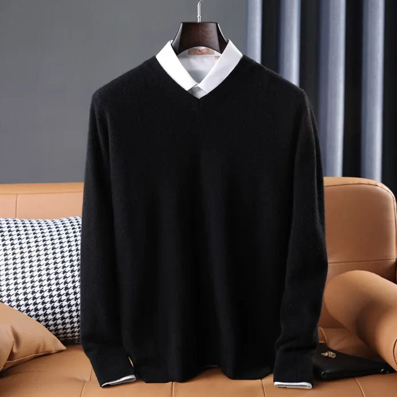Herren Kaschmirpullover – V-Ausschnitt & Zeitlose Eleganz