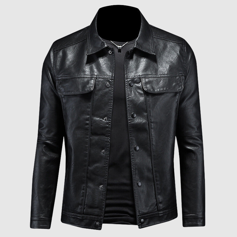 Herren Lederjacke mit Kragen – Klassische Echtleder Jacke im eleganten Stil