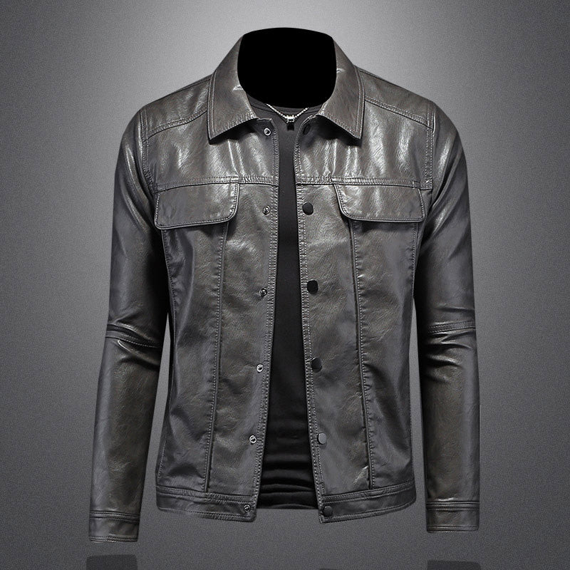 Herren Lederjacke mit Kragen – Klassische Echtleder Jacke im eleganten Stil