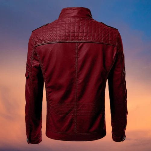 Herren Lederjacke mit Metall-Reißverschlüssen – Stylische Echtleder Jacke