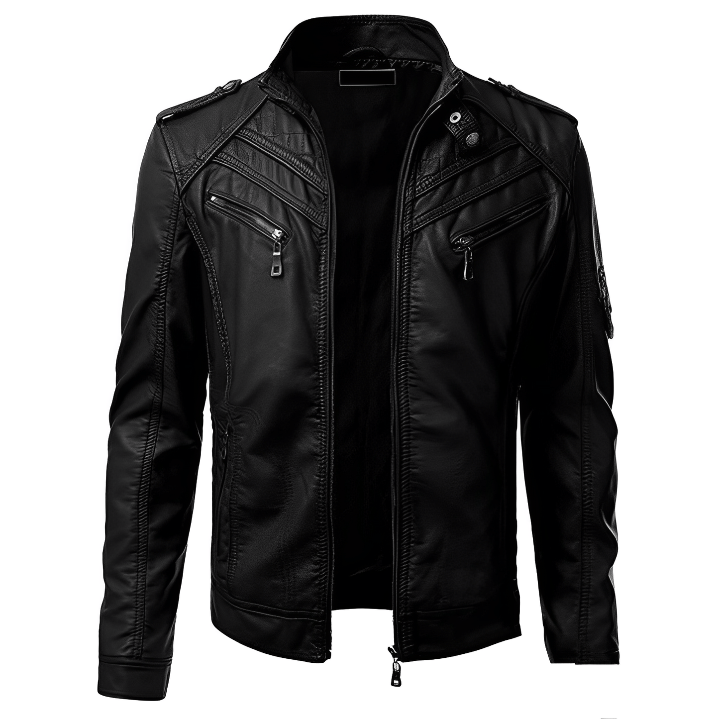 Herren Lederjacke mit Metall-Reißverschlüssen – Stylische Echtleder Jacke