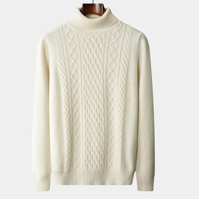 Men's Merino Turtleneck Sweater – Knit in Old Money Style