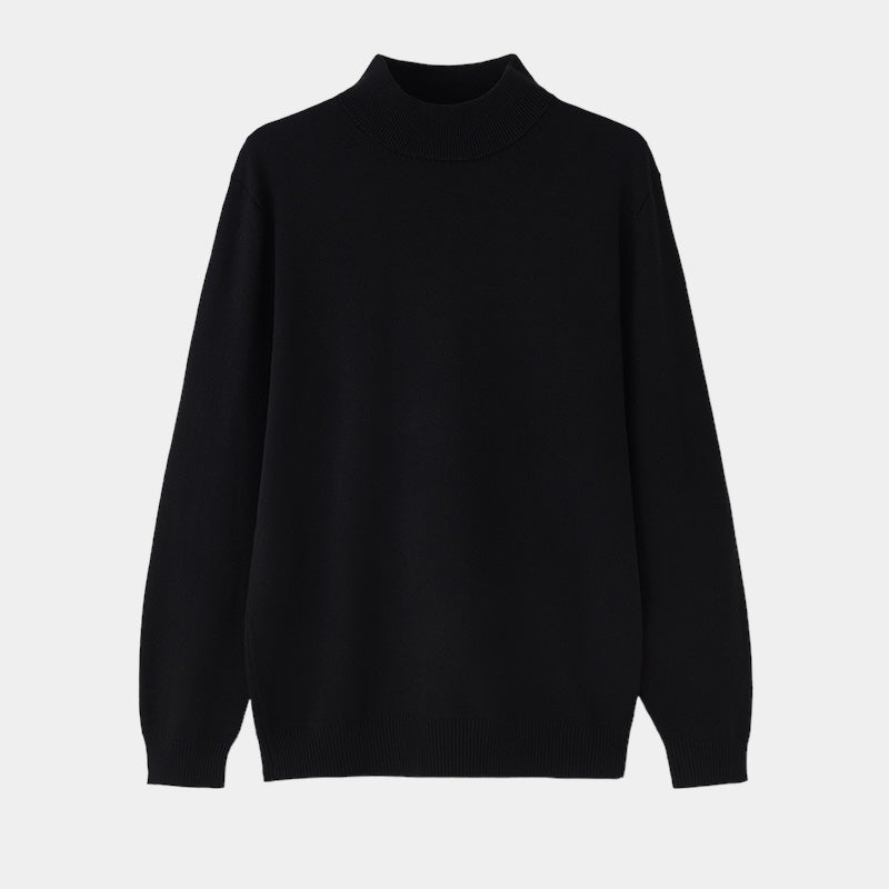Herren Merino Wollpullover – Halber Rollkragen im Old Money Stil