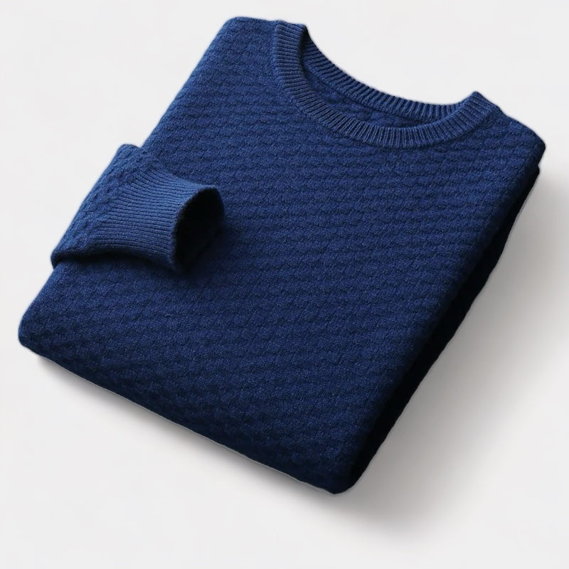 Herren Merino Wollpullover – Kariert im Old Money Stil