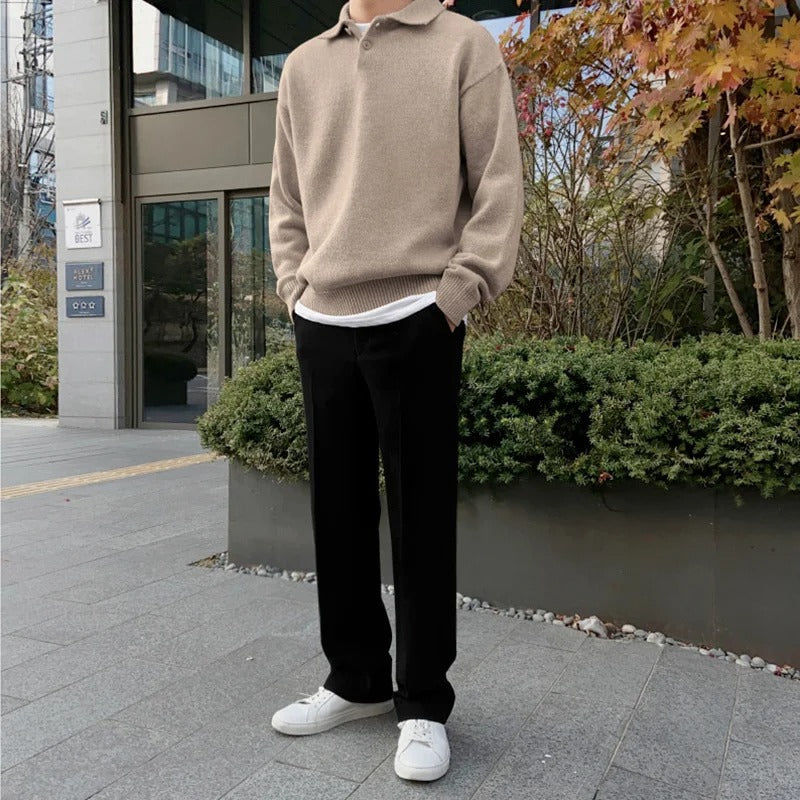 Herren Polopullover – Langarm im Old Money Stil