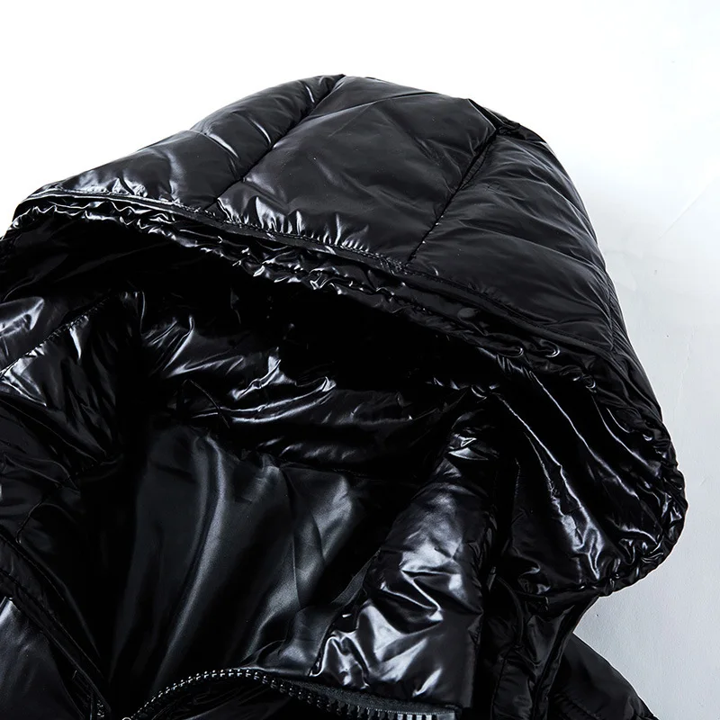 Herren Pufferjacke Glänzend – Wasserdichte Winterjacke mit Kapuze