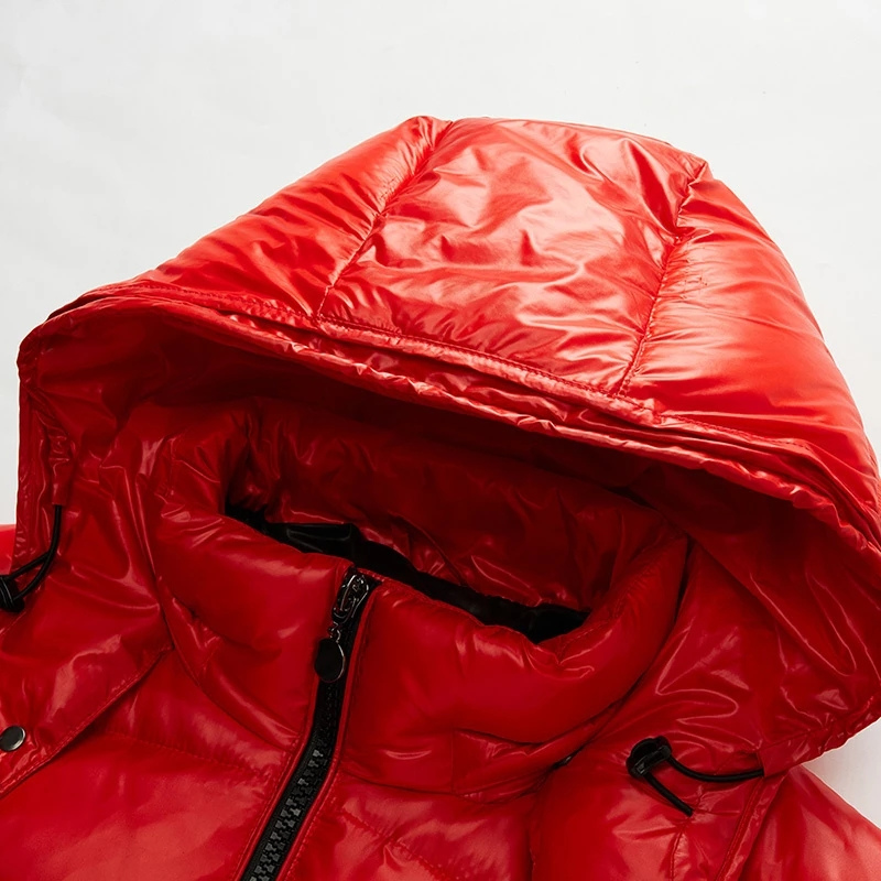 Herren Pufferjacke Glänzend – Wasserdichte Winterjacke mit Kapuze