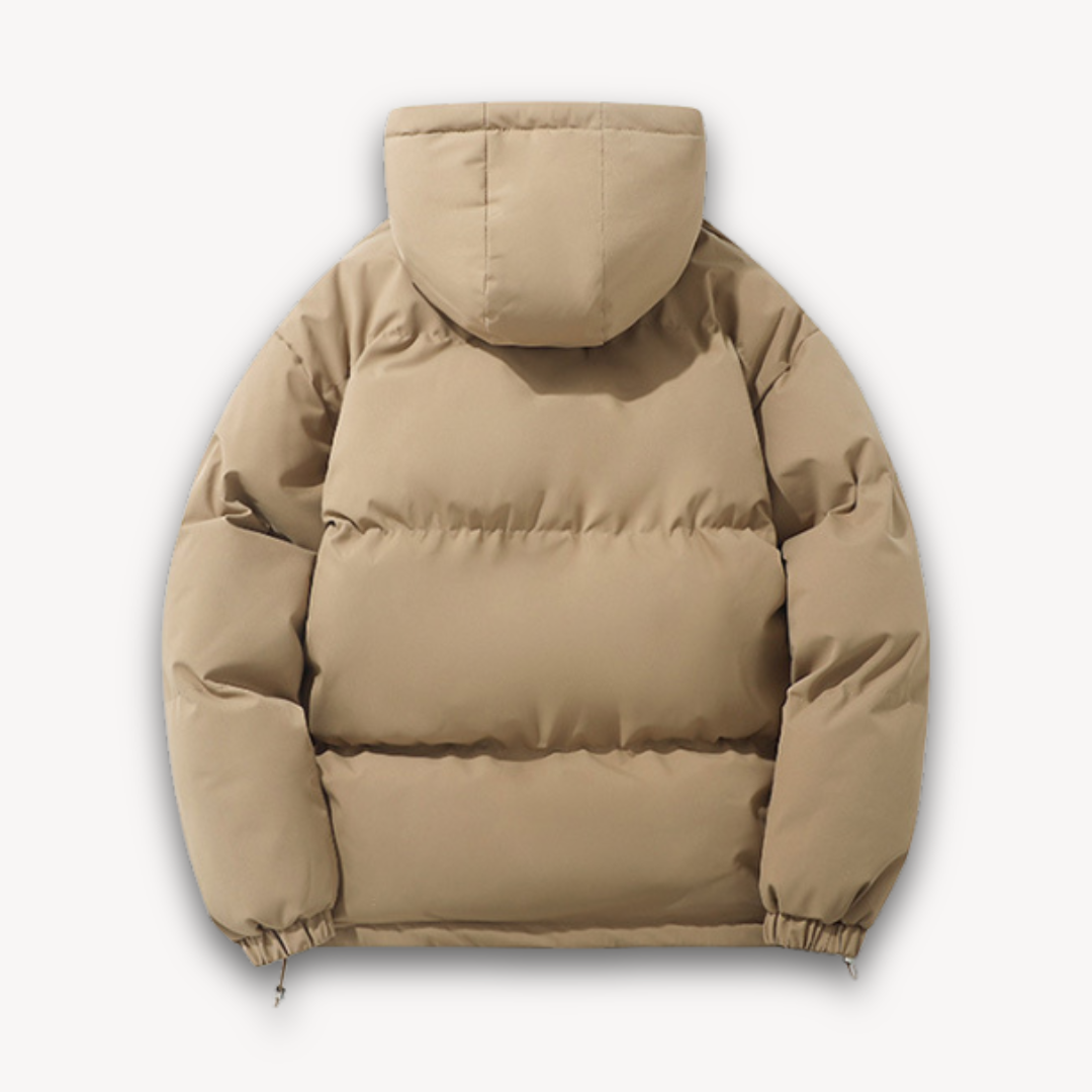 Herren Pufferjacke mit Kapuze – Warme Winterjacke aus leichtem Polyester